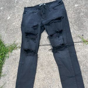 Black ripped jeans